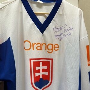 Autographed Slovakia Hockey Jersey size large